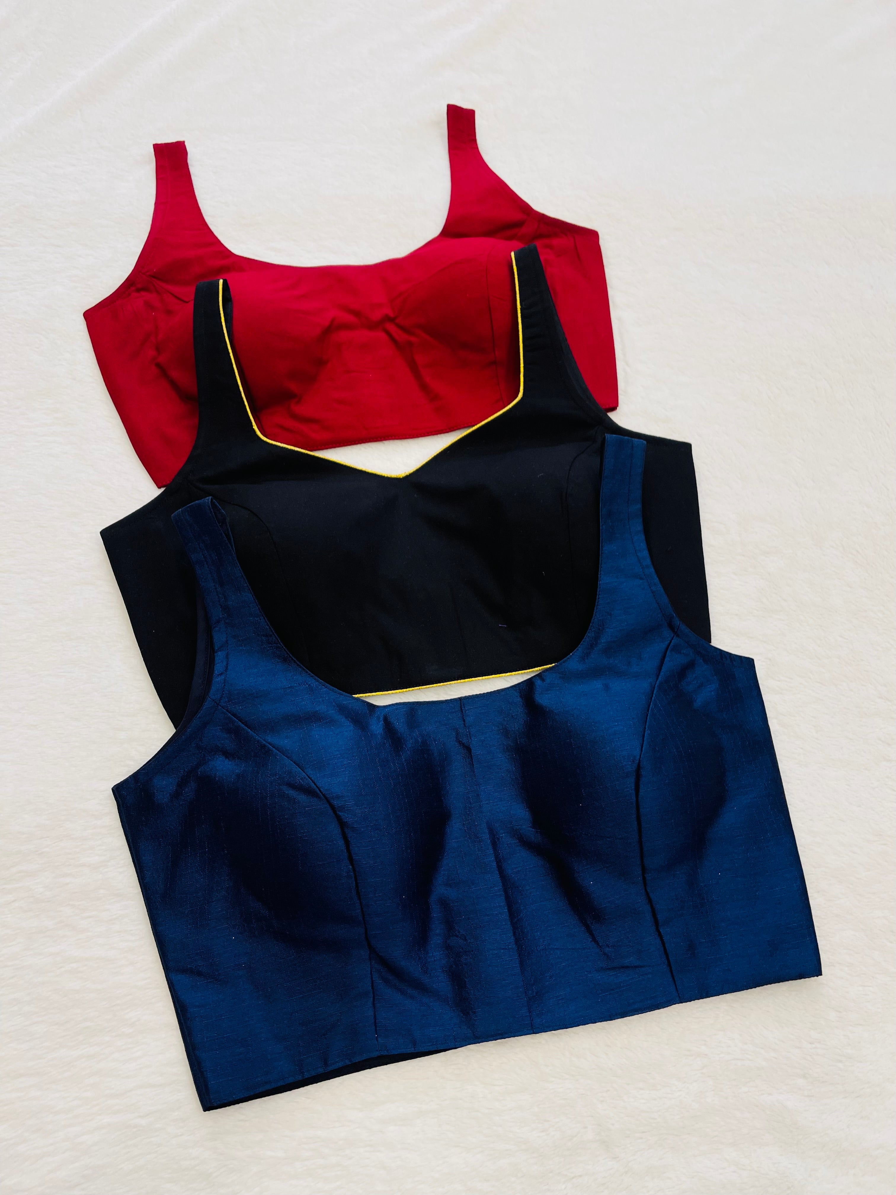 Trendy Padded Sleeveless Combo Blouse for Weddings and Festive Wear