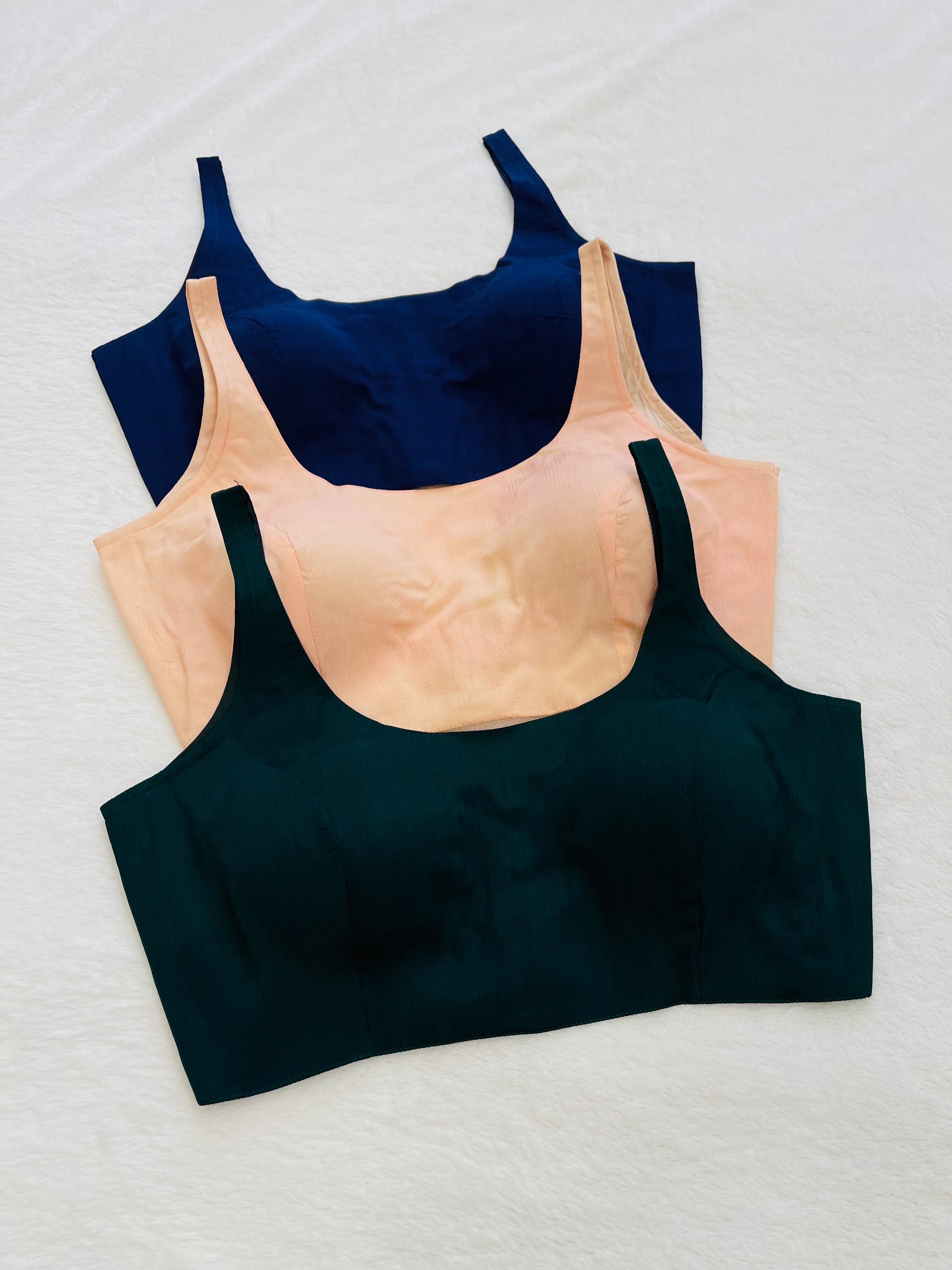 Trendy Padded Combo Sleeveless Blouse for Sarees and Festive Wear