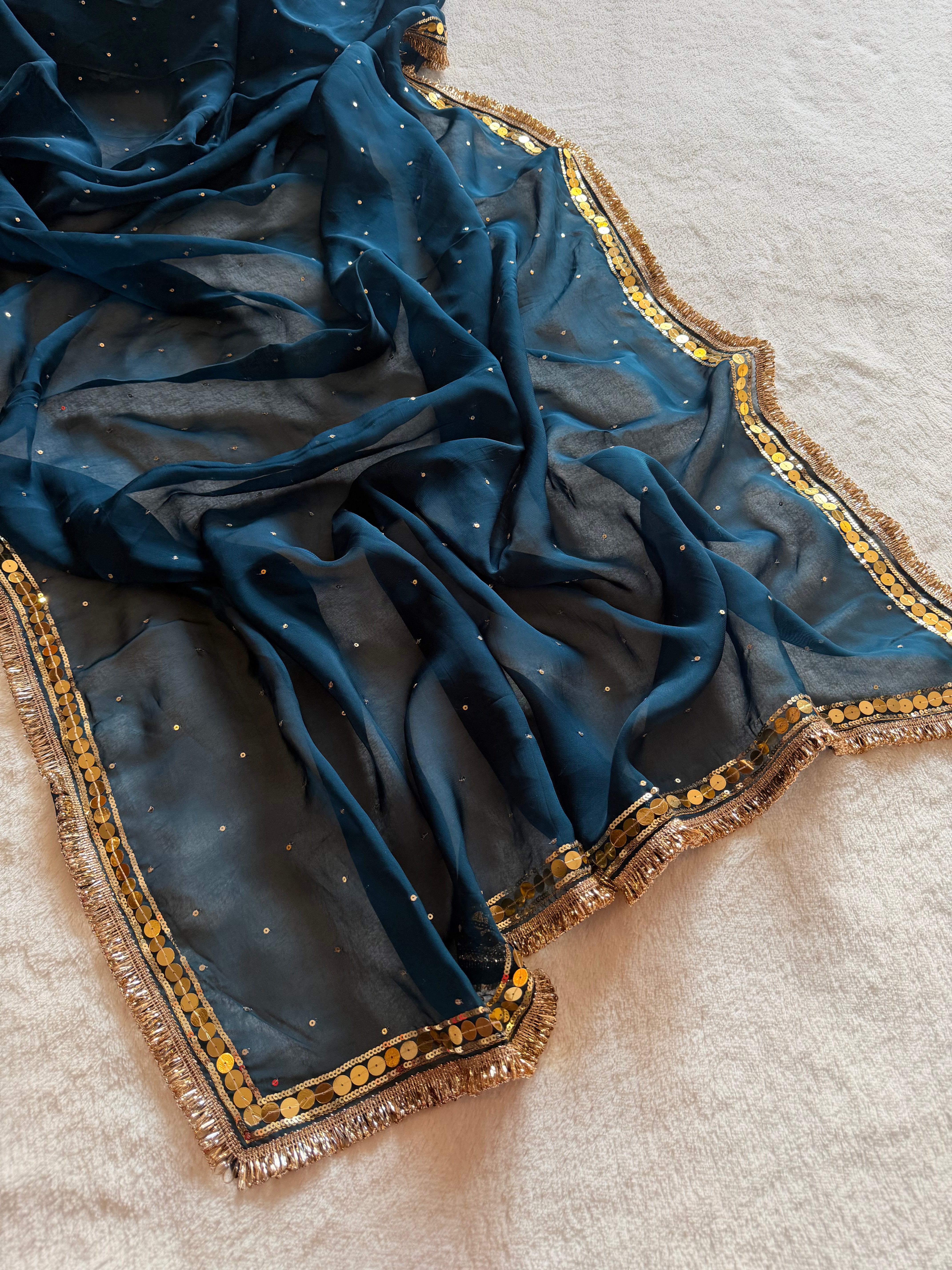 Chandra Hand Embroidered Organza Saree