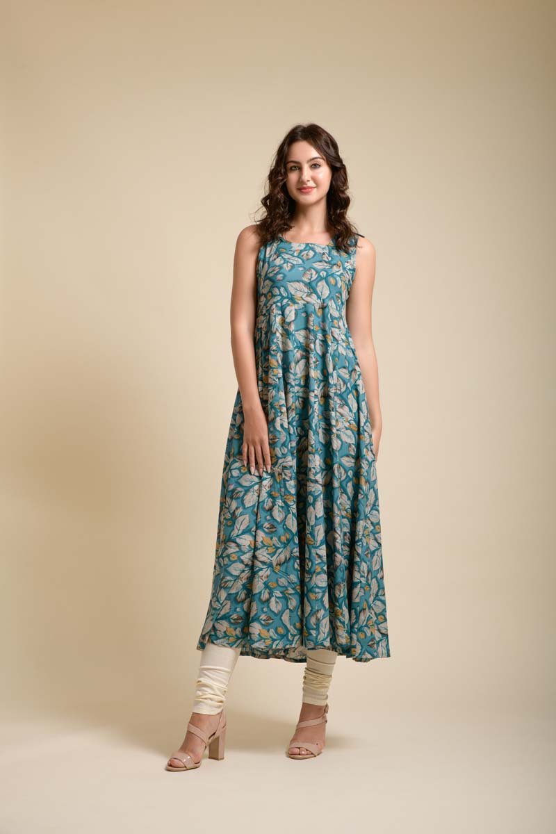 Menka flower print gown set