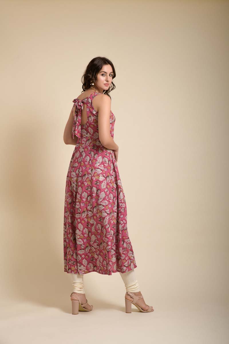 Zoya pink flower print gown