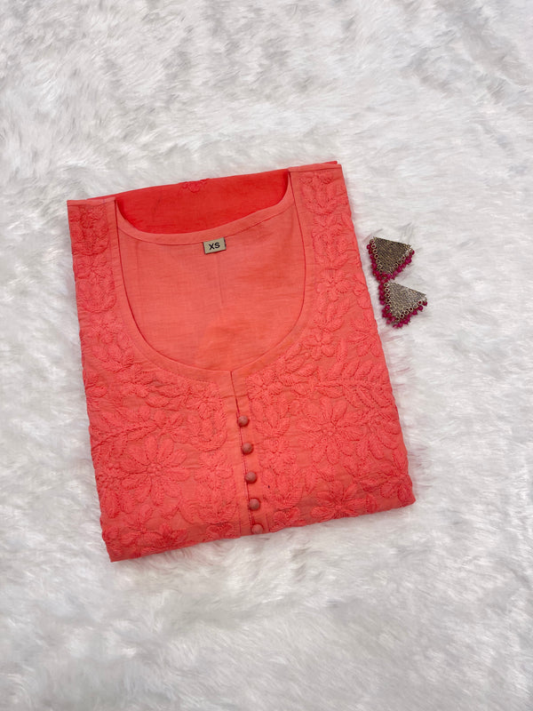 Rosie Pastel Peach short kurta