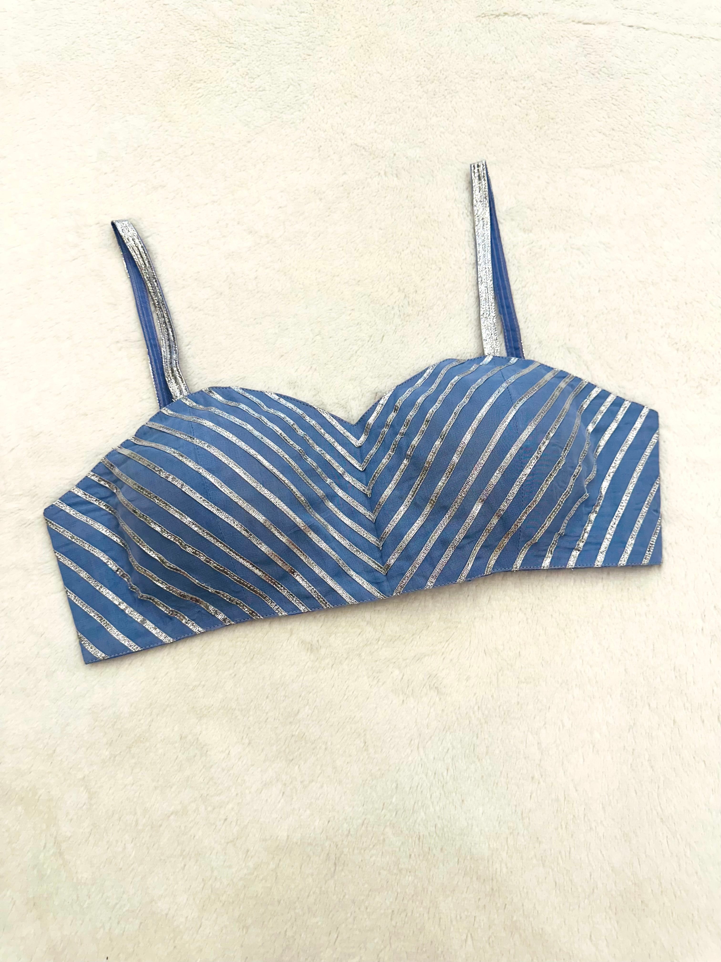 Powder Blue Satin Sleeveless Dress with Sweetheart Neck and Padded Cups