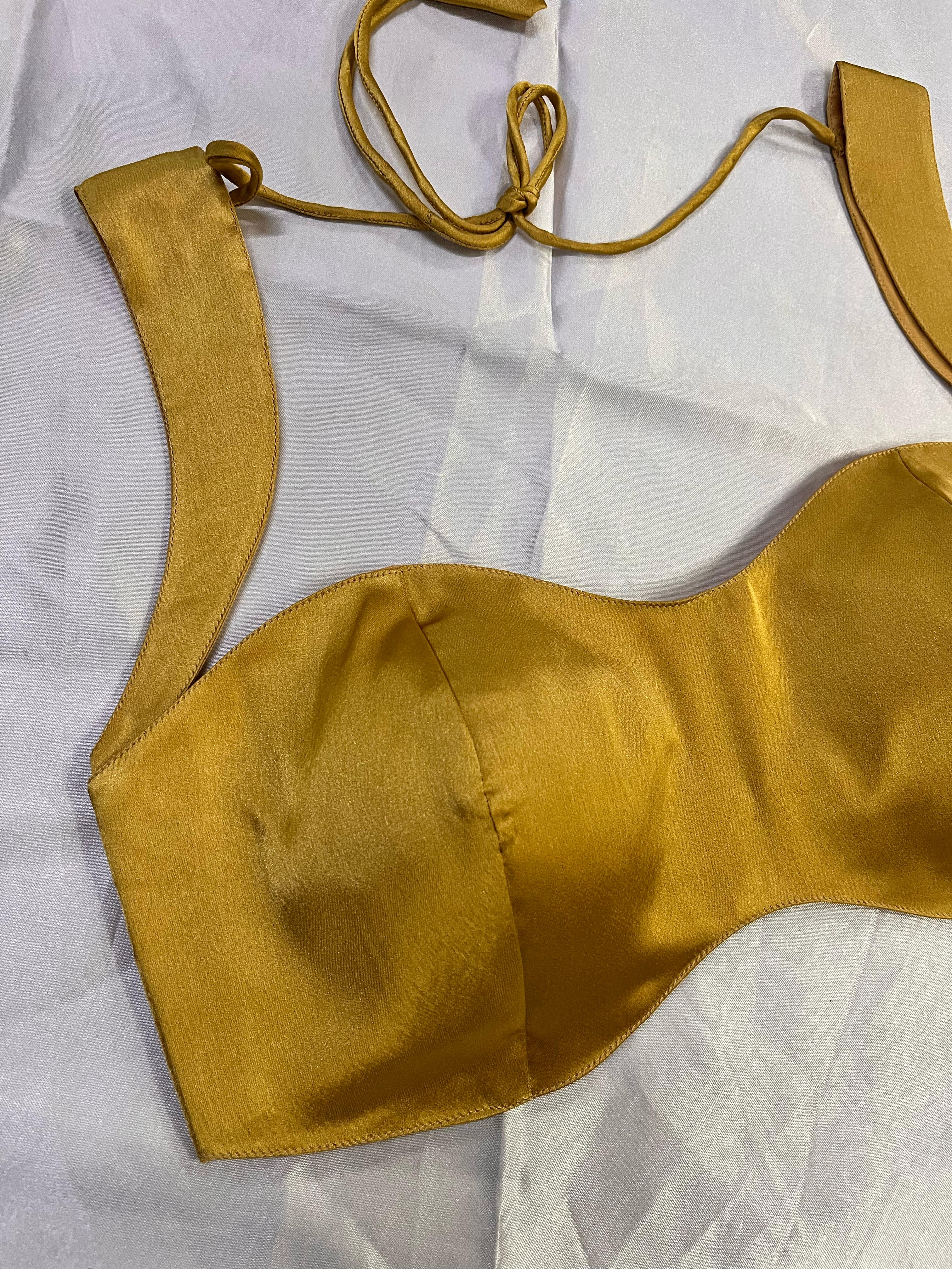 Kashish Golden Satin Blouse