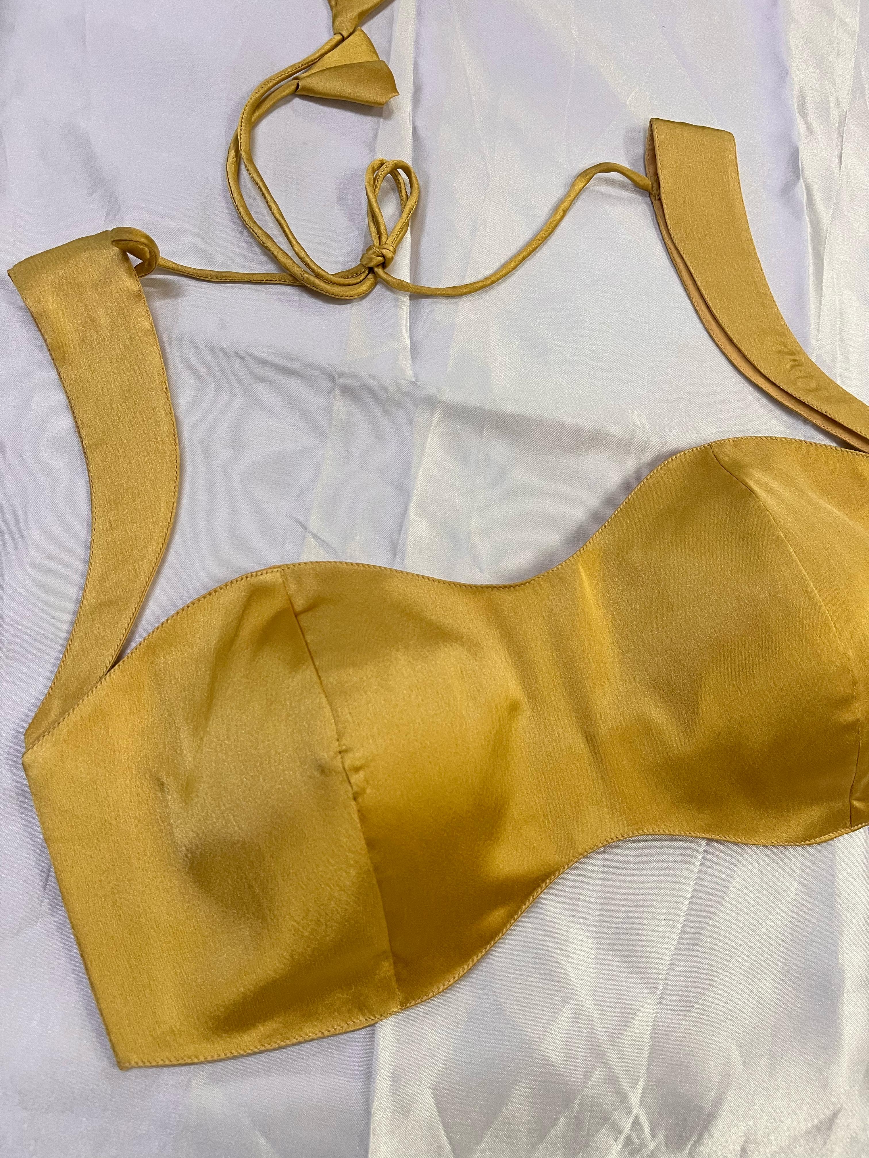 Kashish Golden Satin Blouse
