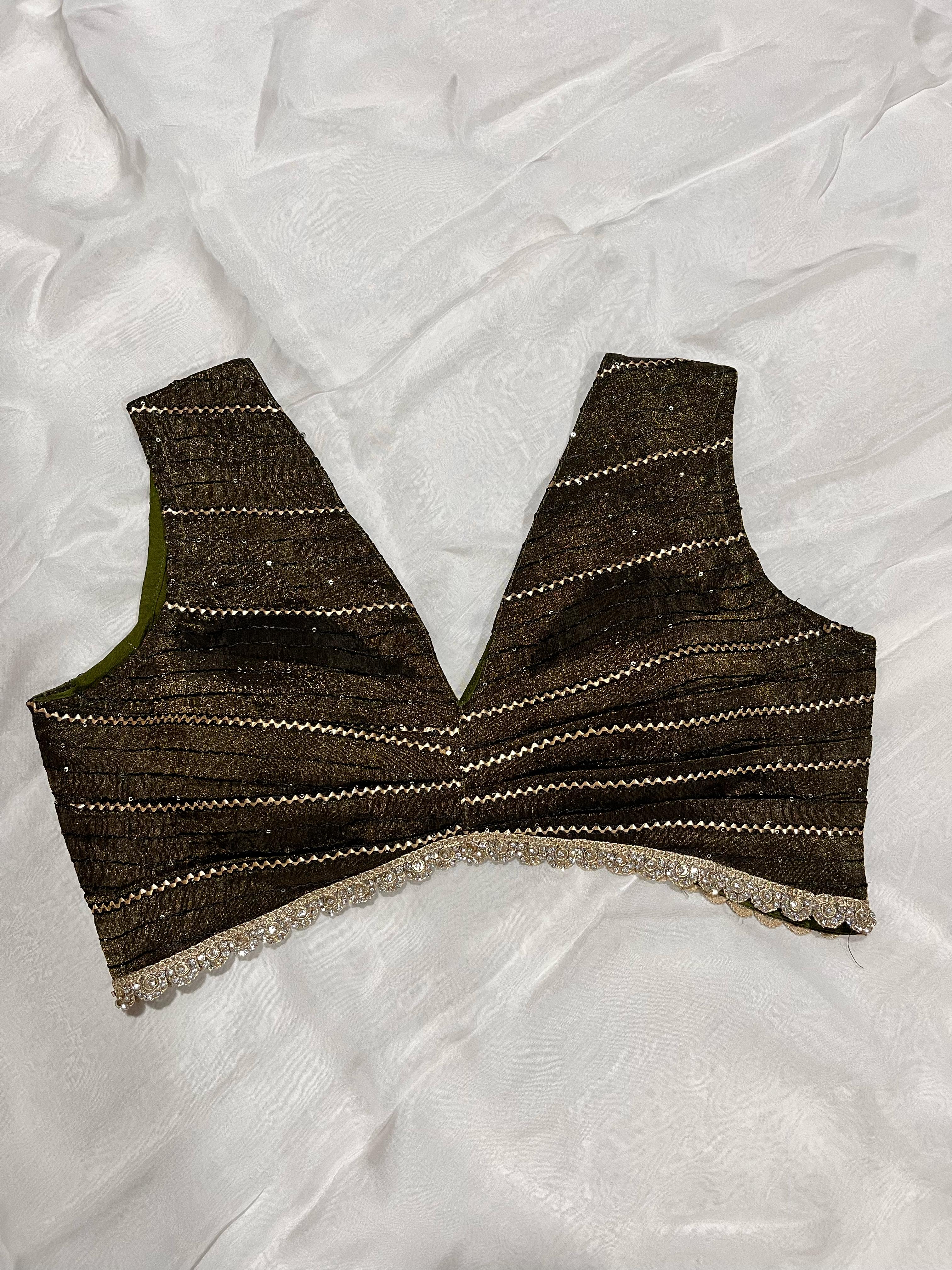 Sunehari Olive Green Blouse