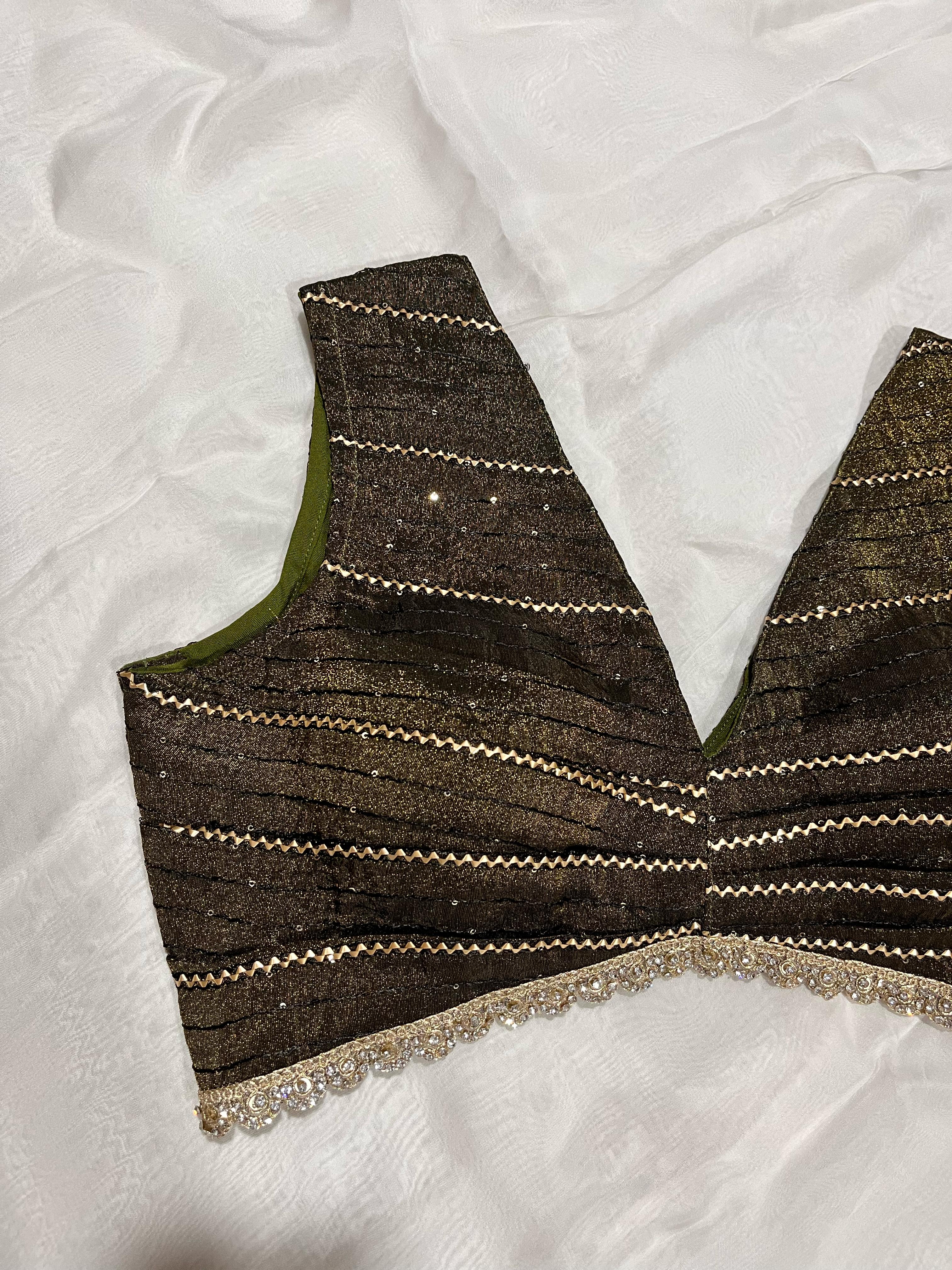 Sunehari Olive Green Blouse