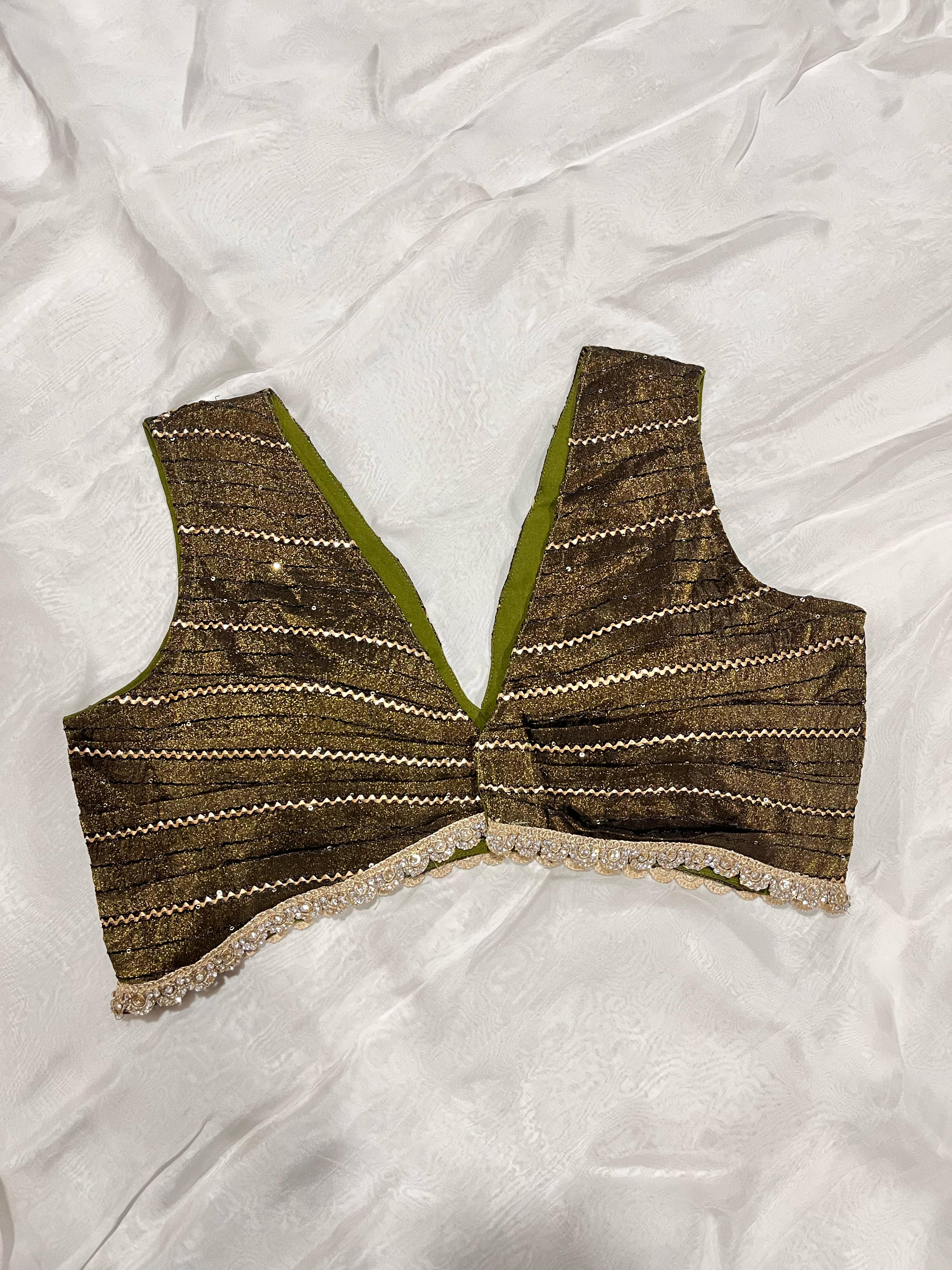 Sunehari Olive Green Blouse