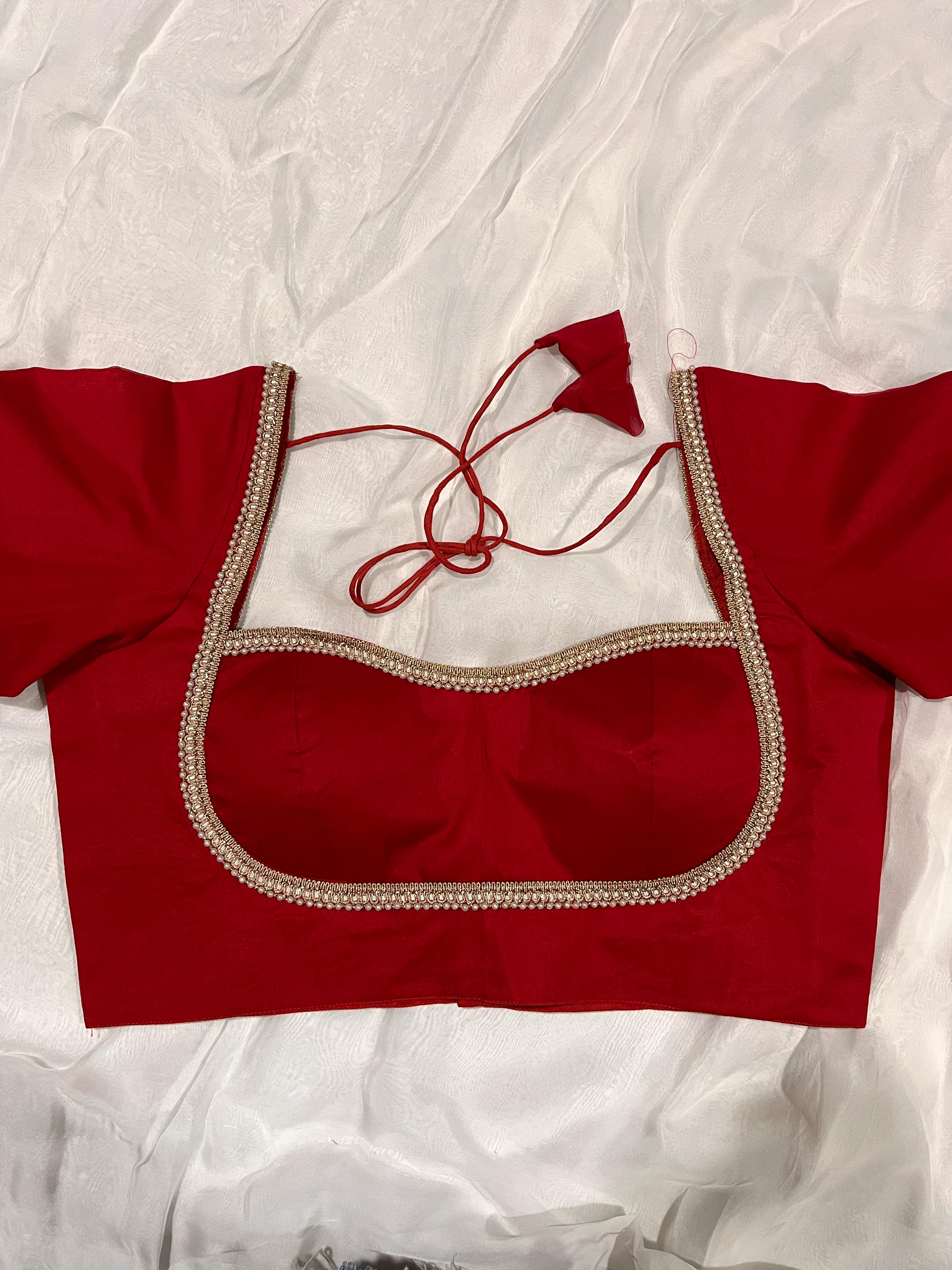 Red Chiffon Blouse