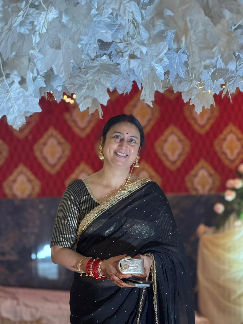 Raat Rani Black Chumki Work Organza Saree - Handwork Designer Saree