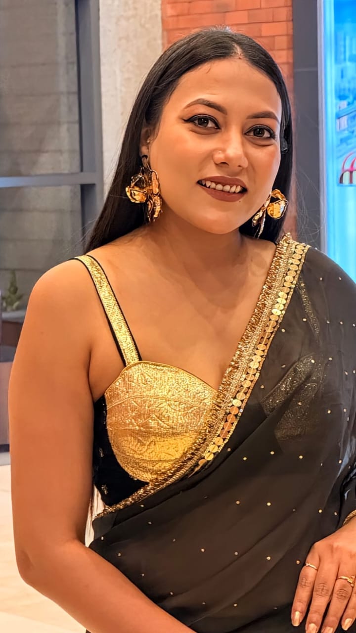 Raat Rani Black Chumki Work Organza Saree - Handwork Designer Saree