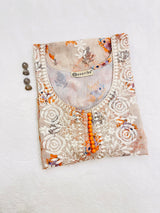 Ashvi peach flower Lucknowi style Kurti
