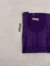 Heena Ink Blue Embroidered Georgette Kurta