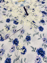 Ashvi ink blue flower print kurta