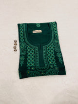 Heena Bottle Green Embroidered Georgette Kurta