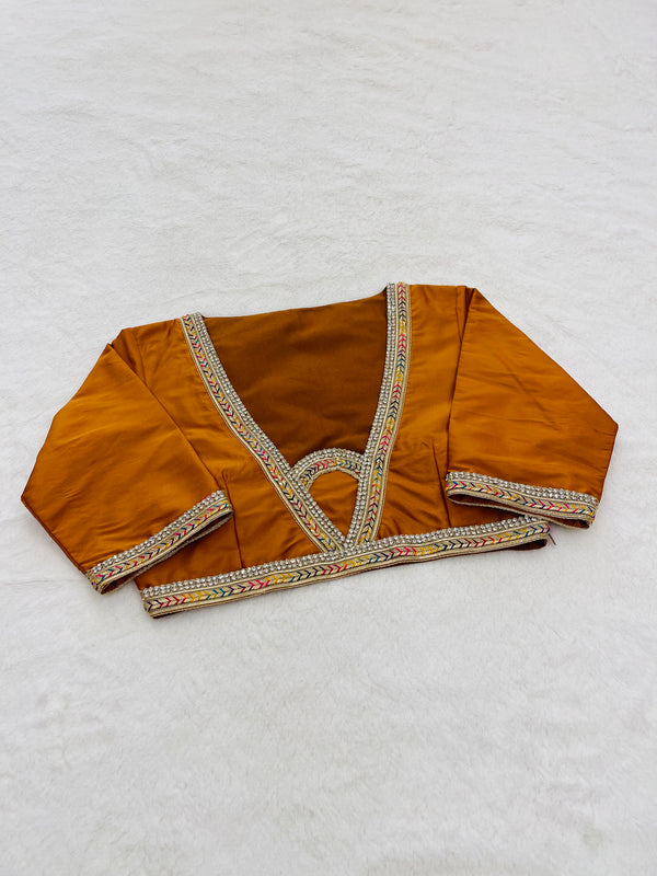 Satin Mustard Party Wear Blouse