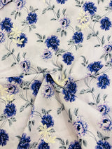 Ashvi ink blue flower print kurta