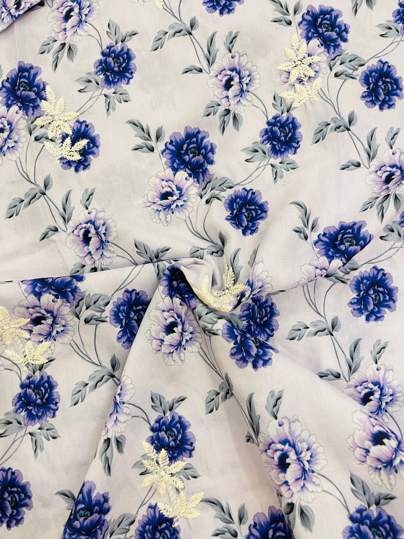 Ashvi ink blue flower print kurta