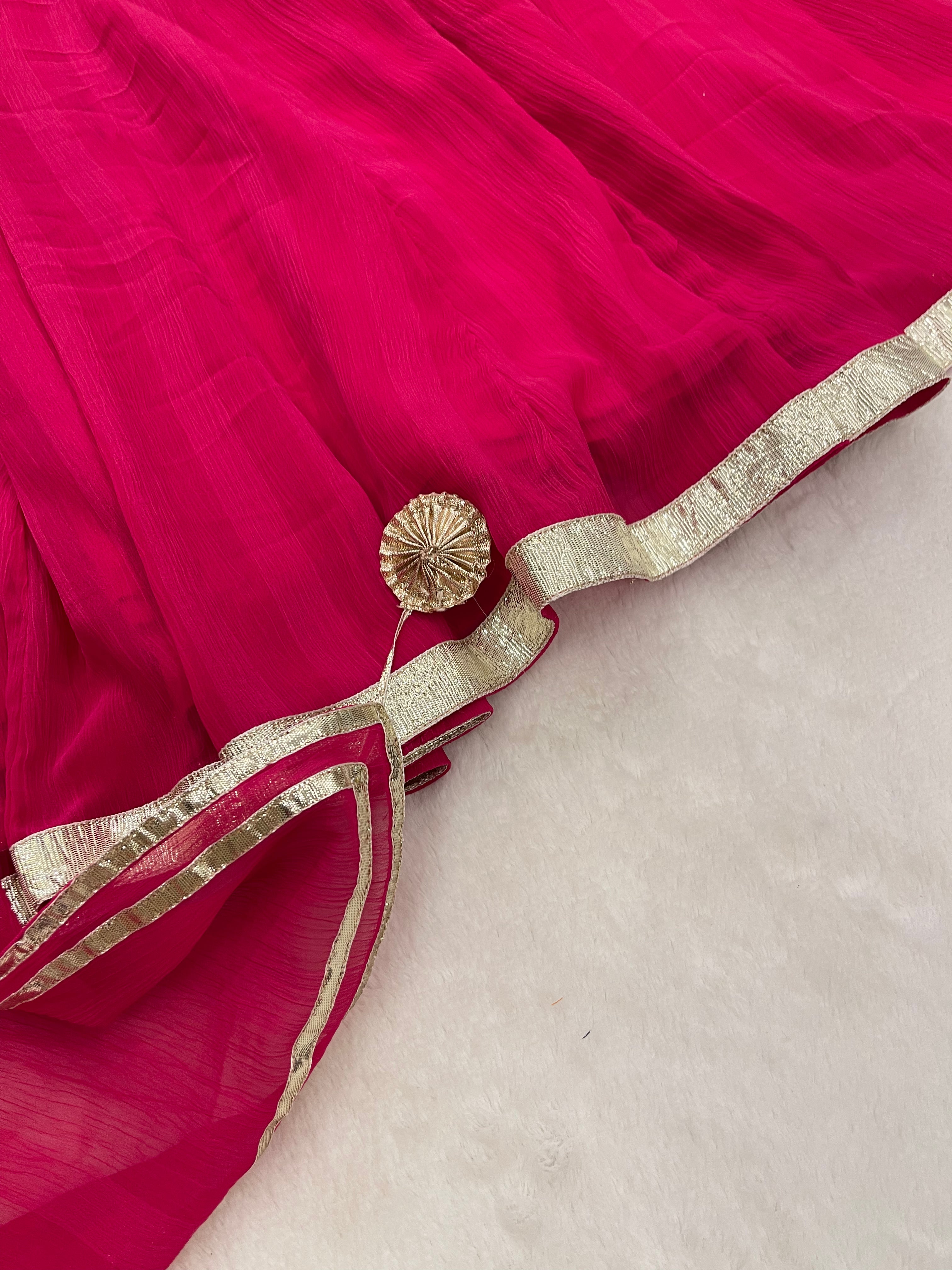 Rani pink gotta work anarkali set