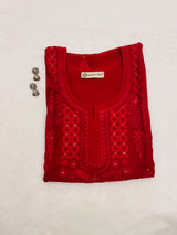 Heena Maroon Embroidered Georgette Kurta