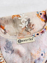 Ashvi peach flower Lucknowi style Kurti