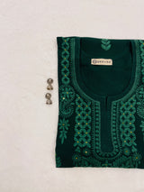 Heena Bottle Green Embroidered Georgette Kurta