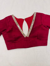 Red Mirror work lace Blouse