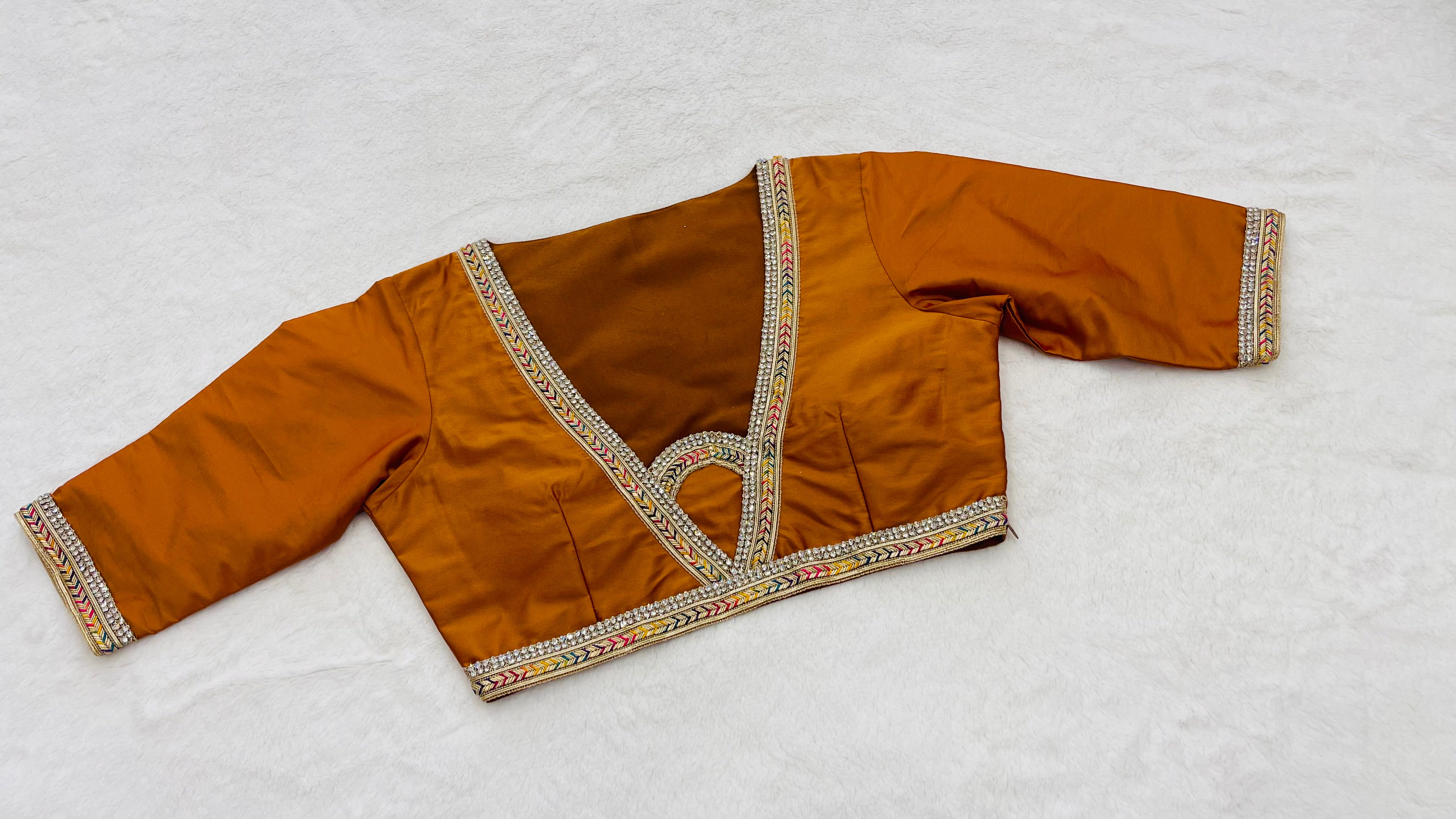 Satin Mustard Party Wear Blouse