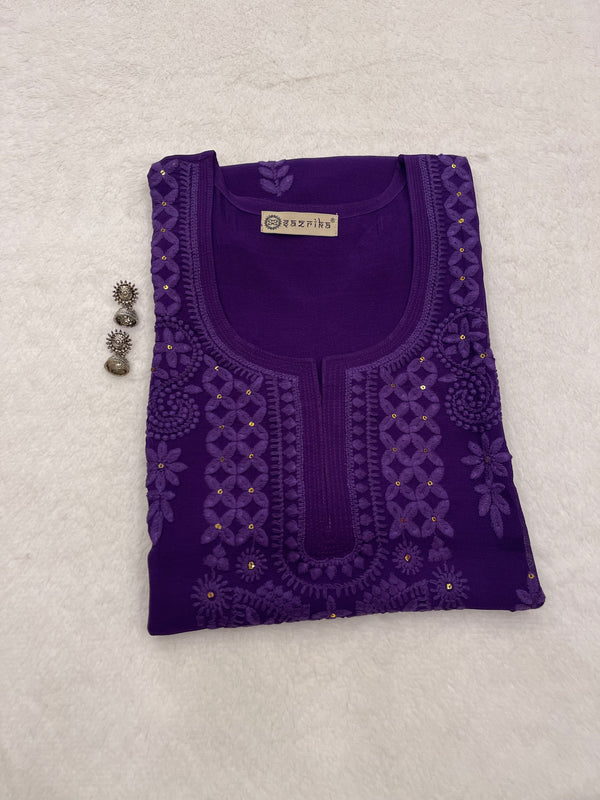 Heena Ink Blue Embroidered Georgette Kurta