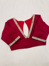 Red Mirror work lace Blouse
