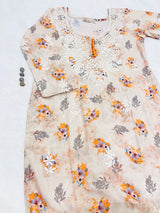 Ashvi peach flower Lucknowi style Kurti