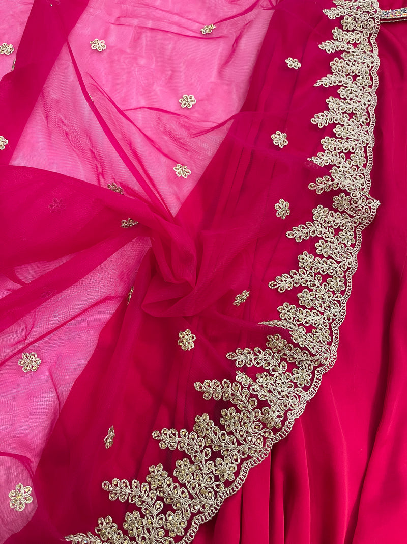 Saundh pink anarkali set