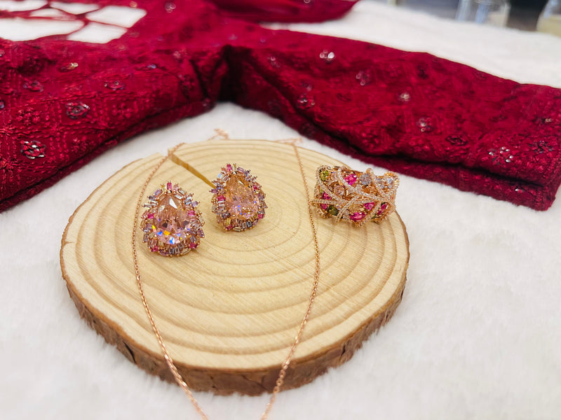 Rosy Korean diamond set