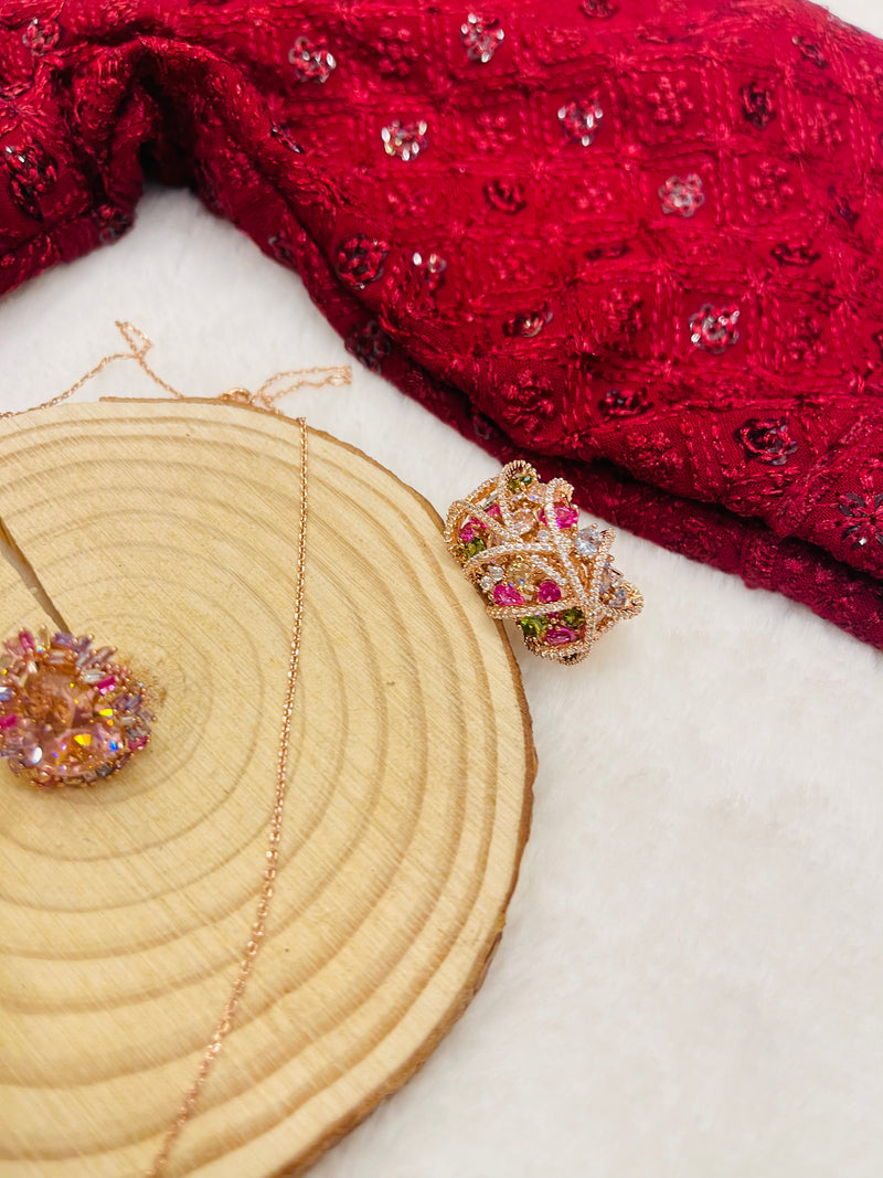 Rosy Korean diamond set