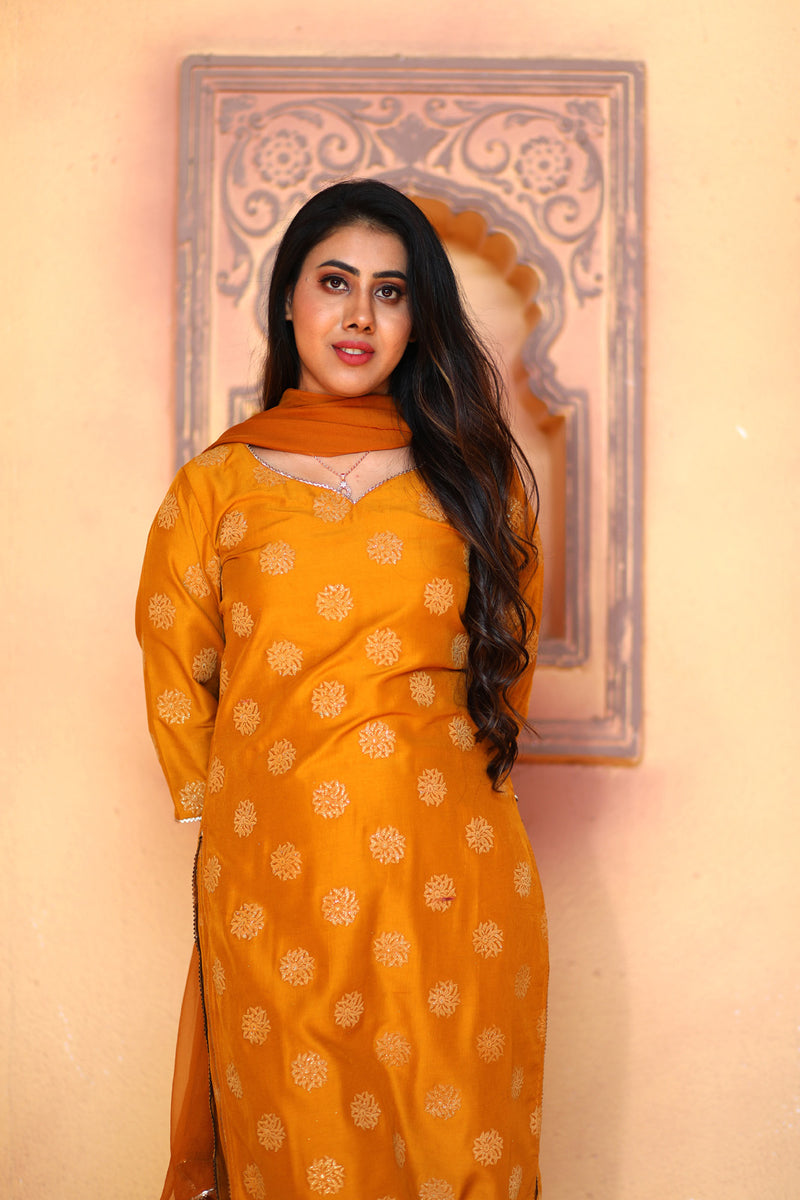 Wearing sunshine kurti set