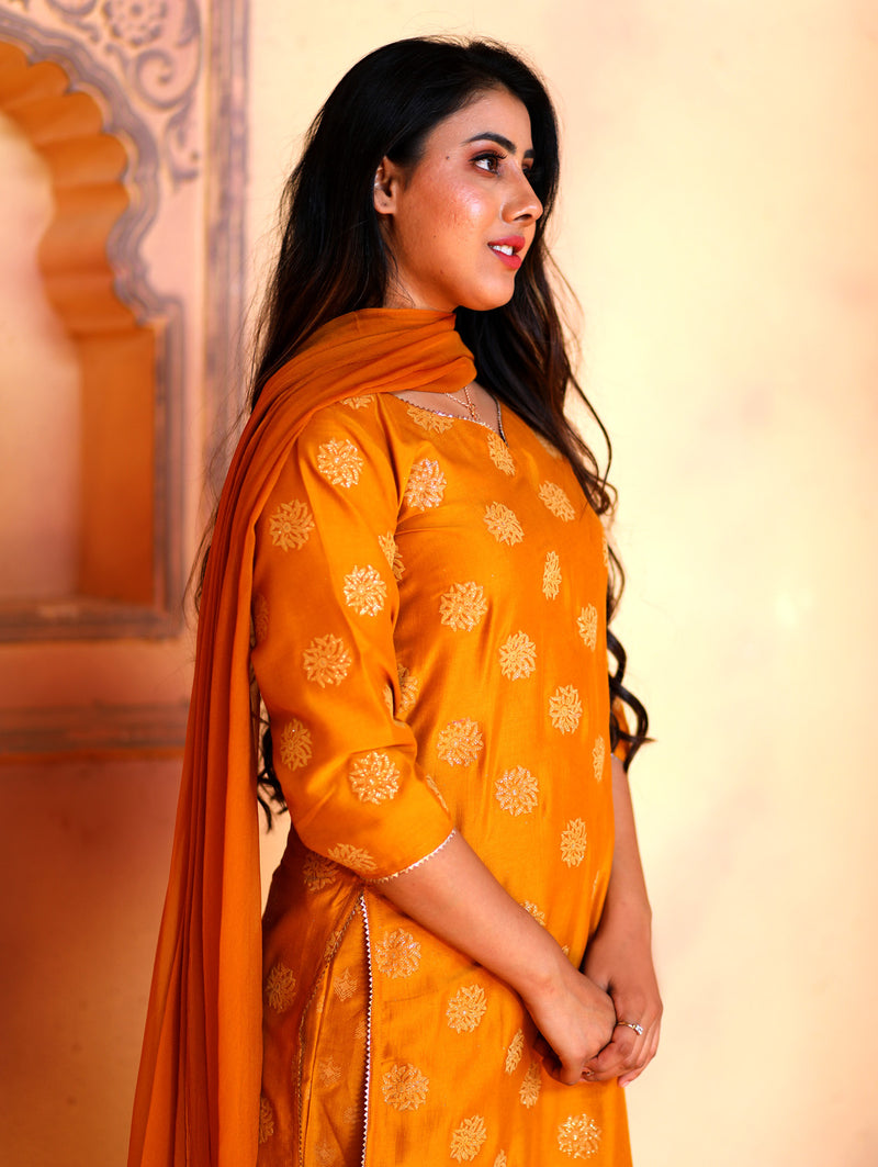 Wearing sunshine kurti set