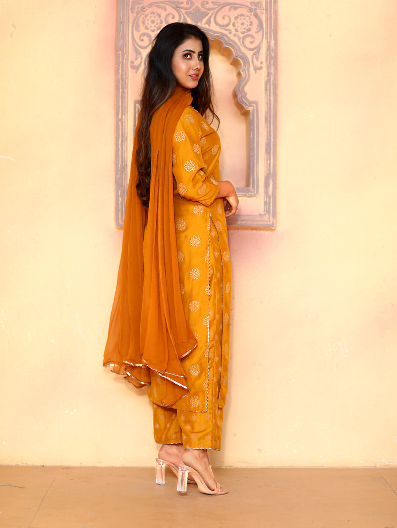 Wearing sunshine kurti set