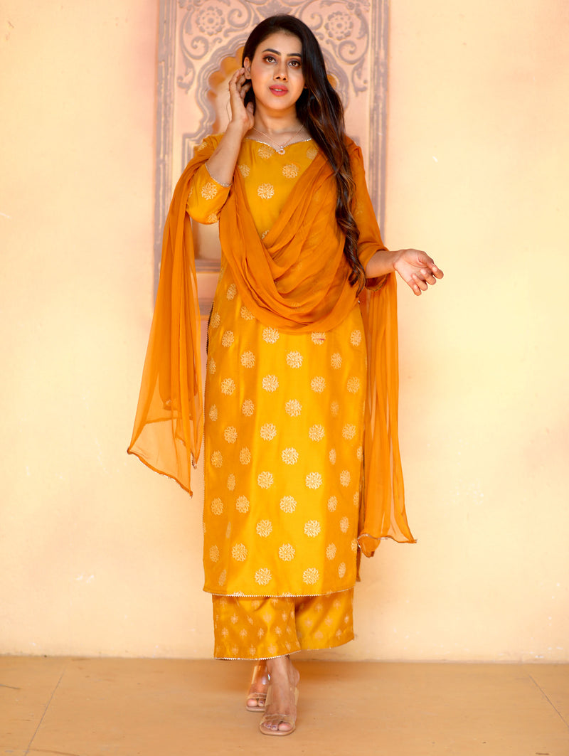 Wearing sunshine kurti set