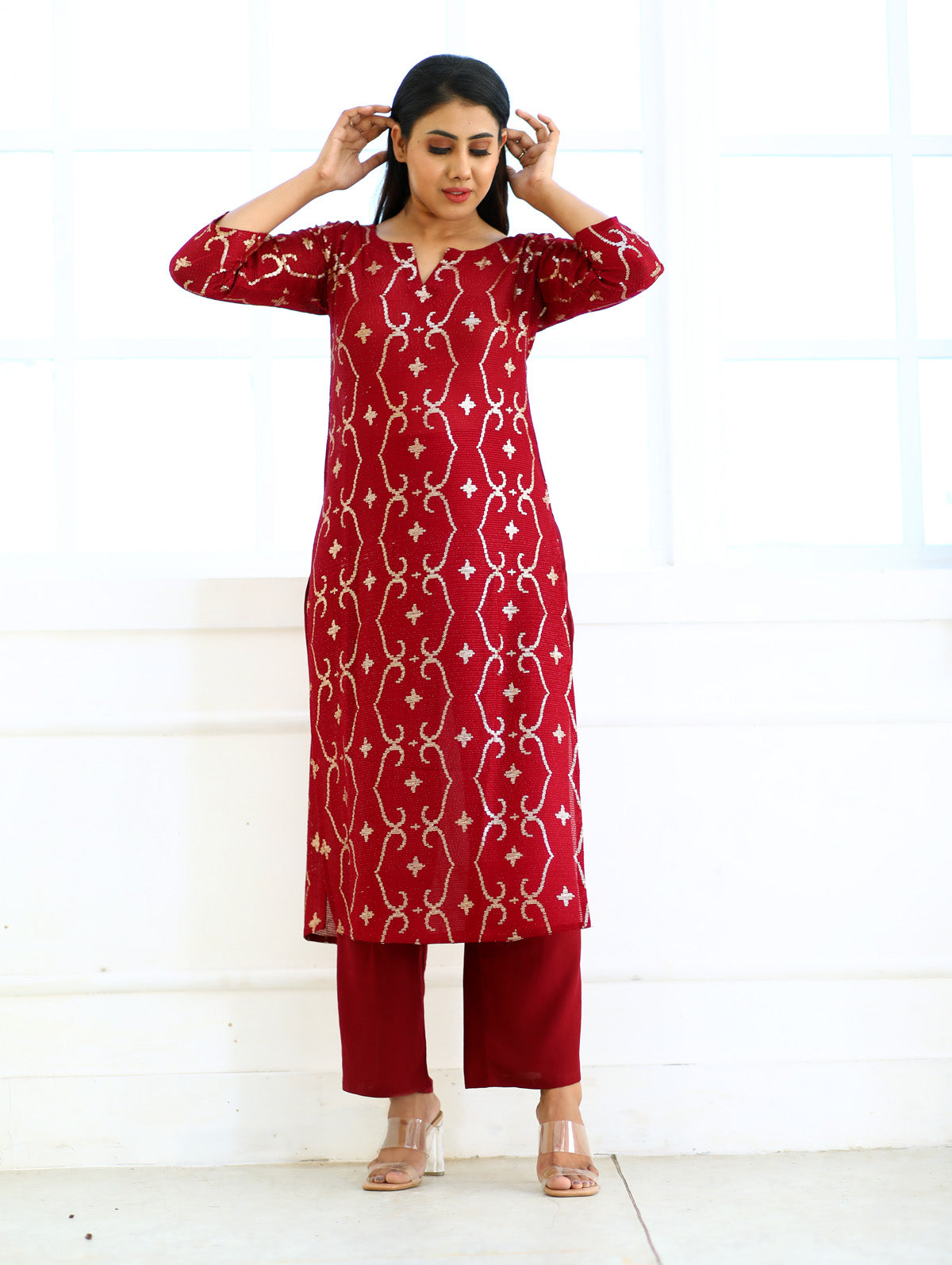 Aarna Red Georgette Kurti
