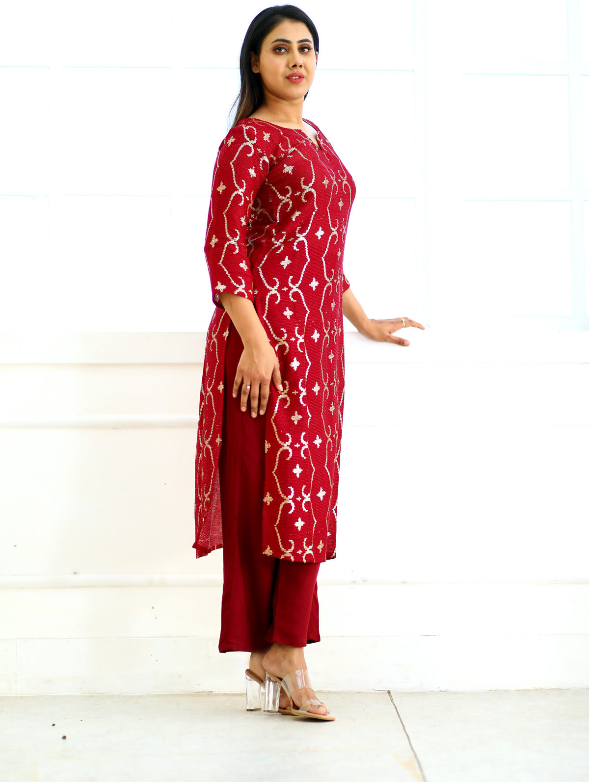 Aarna Red Georgette Kurti