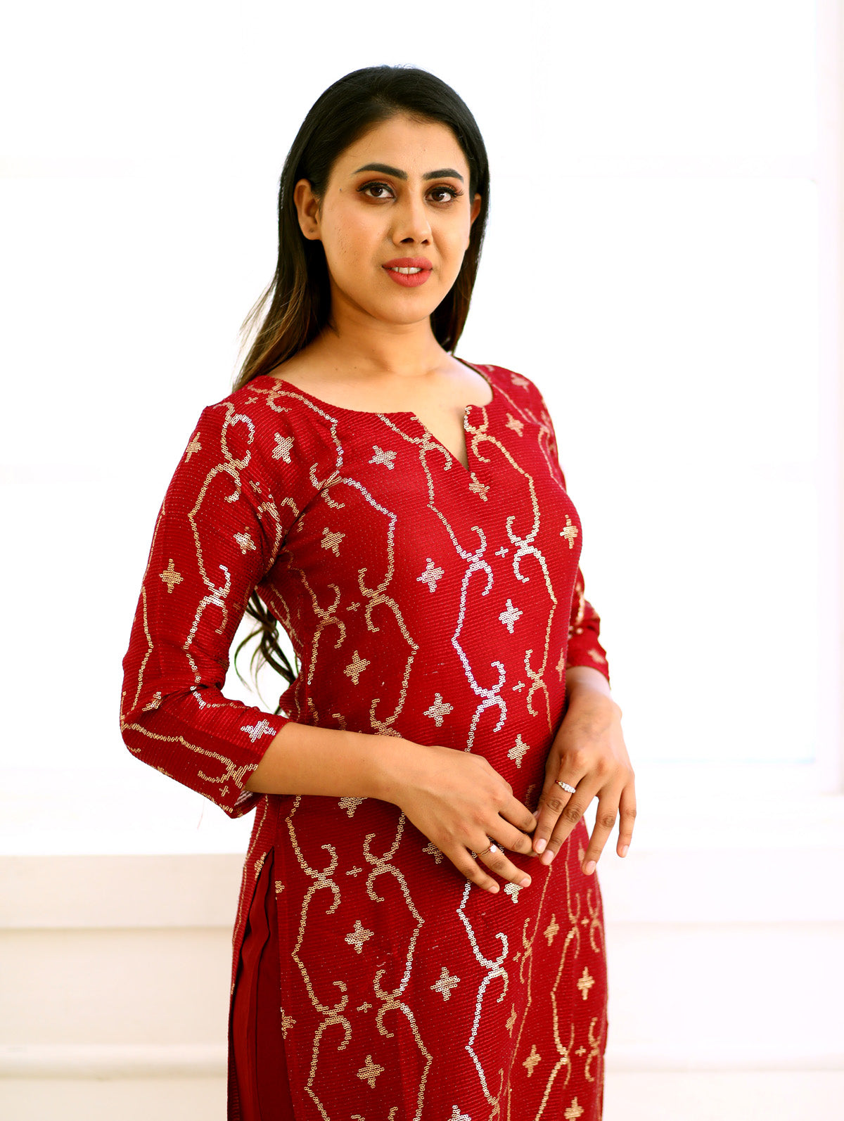 Aarna Red Georgette Kurti