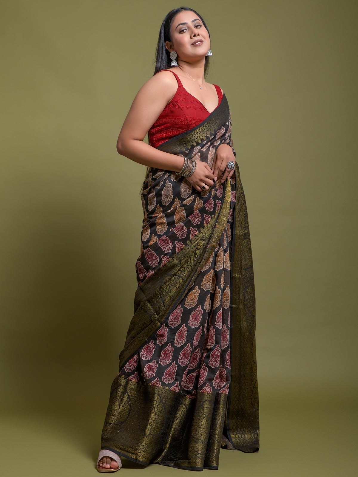 Black Darling Cotton Silk Saree