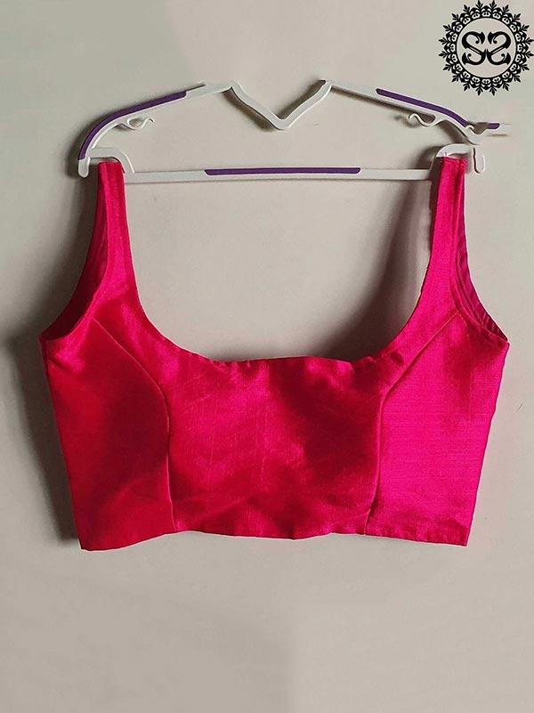 Deep Neck Cotton Silk Blouse
