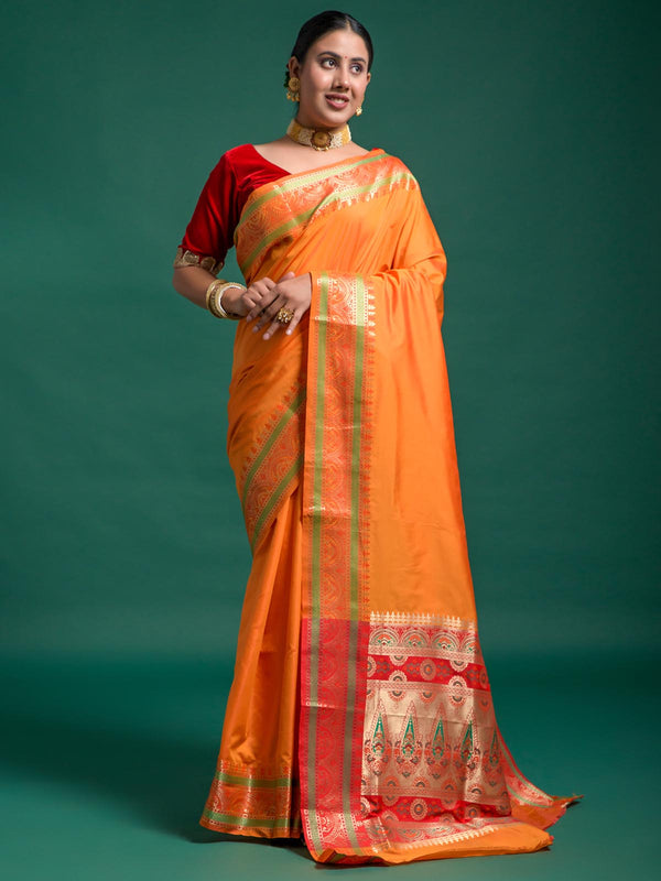 Pastel Orange Saree