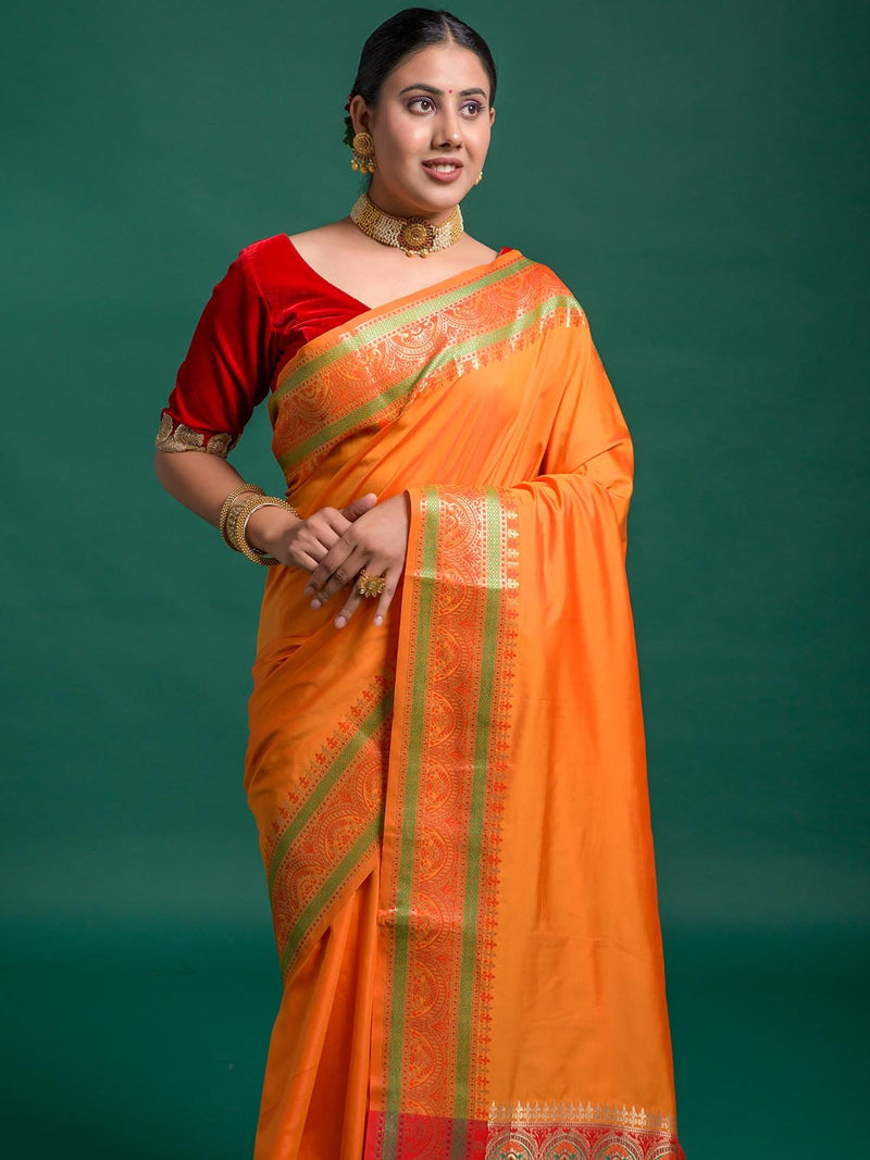 Pastel Orange Saree