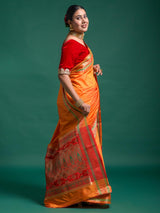 Pastel Orange Saree