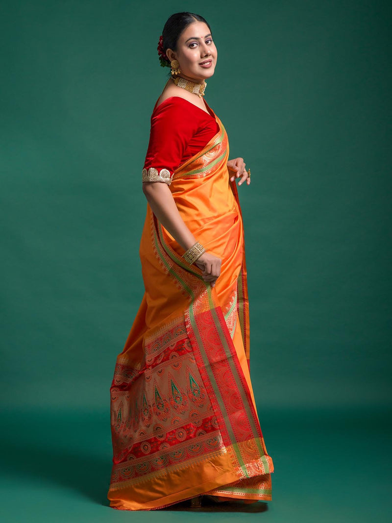 Pastel Orange Saree