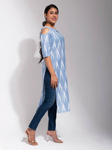Waves Dropping Ikkat Straight Kurti