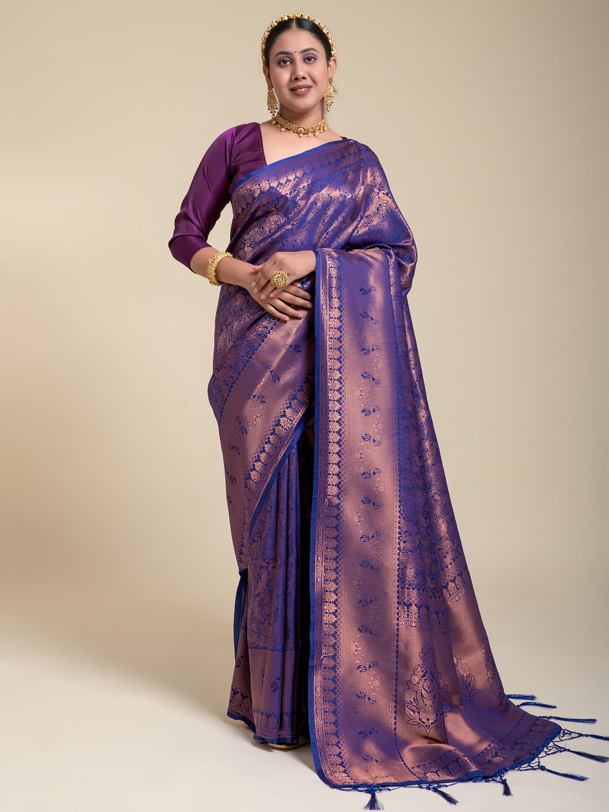 Crocus Purple Silk Saree