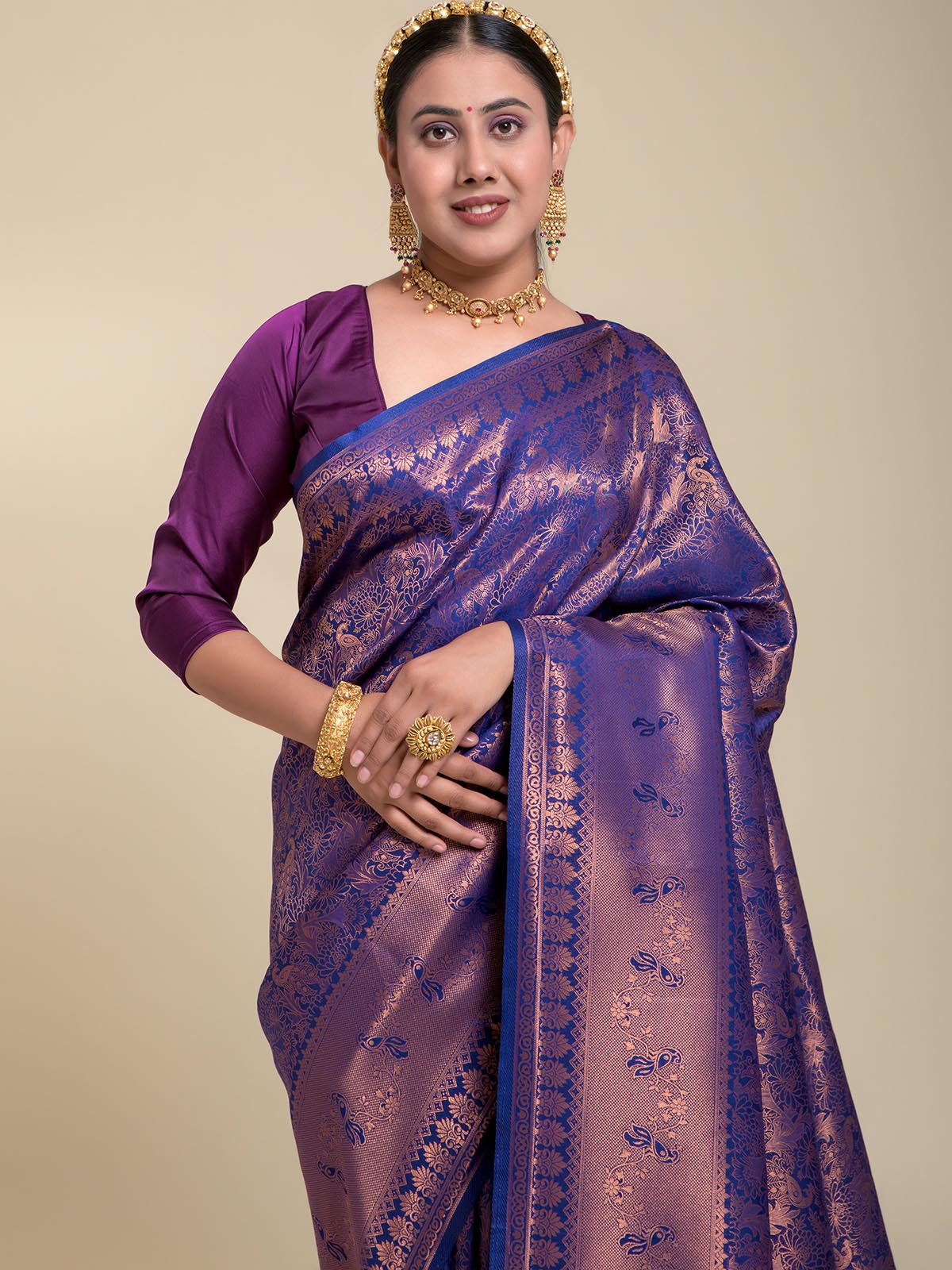 Crocus Purple Silk Saree
